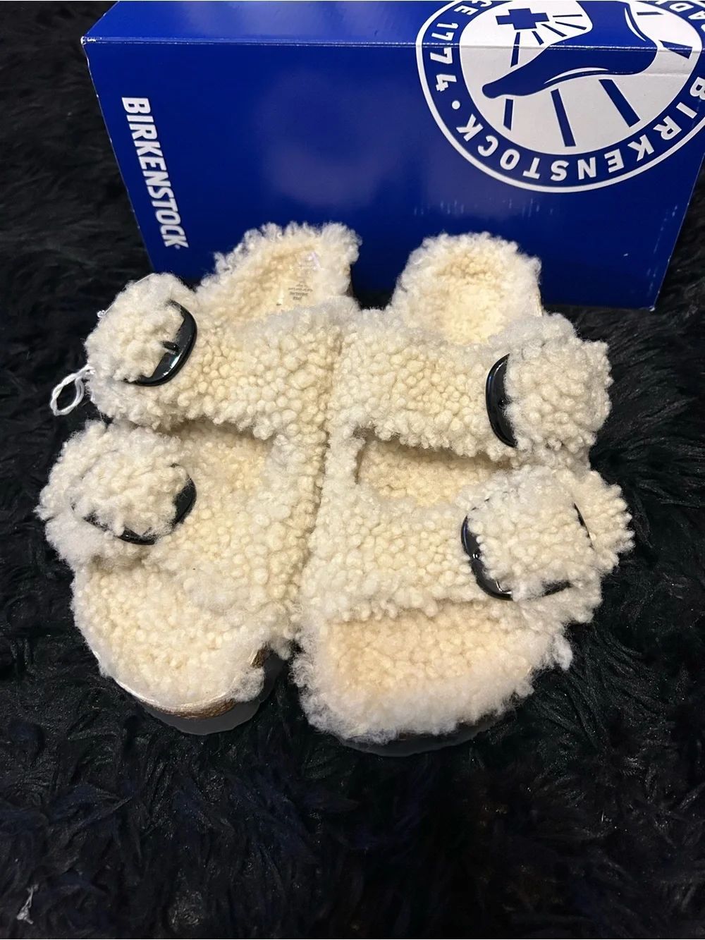 PAPILLIO by Birkenstock Arizona fur shearling sandals slippers shoes eur 39 new - Picture 9 of 10